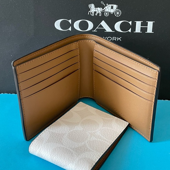 NWT Coach 3 In 1 Wallet In Signature Canvas With Trompe L'oeil Print Multi Color - Picture 4 of 7